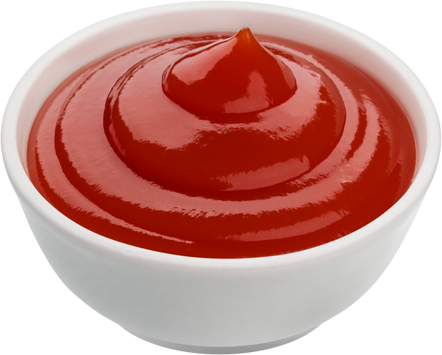 Ketchup in White Bowl